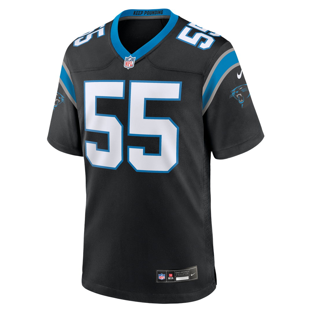 Men's Carolina Panthers Maema Njongmeta Nike  Black Team Game Jersey