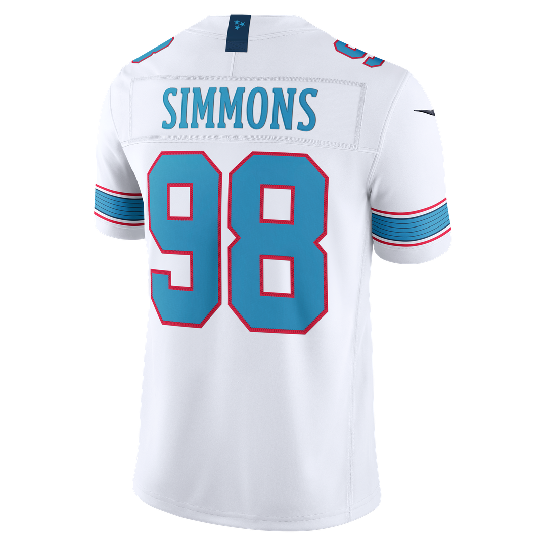 Men's Tennessee Titans Jeffery Simmons Nike Light Blue Team Vapor F.U.S.E. Stitched Limited Jersey