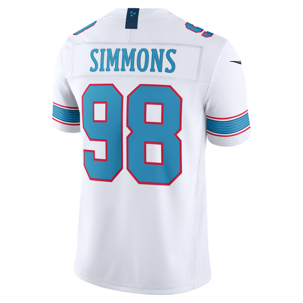 Men's Tennessee Titans Jeffery Simmons Nike White Vapor F.U.S.E. Stitched Limited Jersey