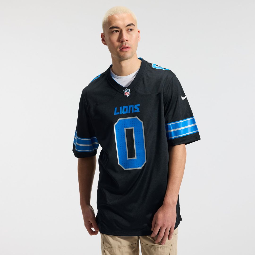 Men's Detroit Lions Jahmyr Gibbs Nike Black 2nd Alternate Game Player Jersey