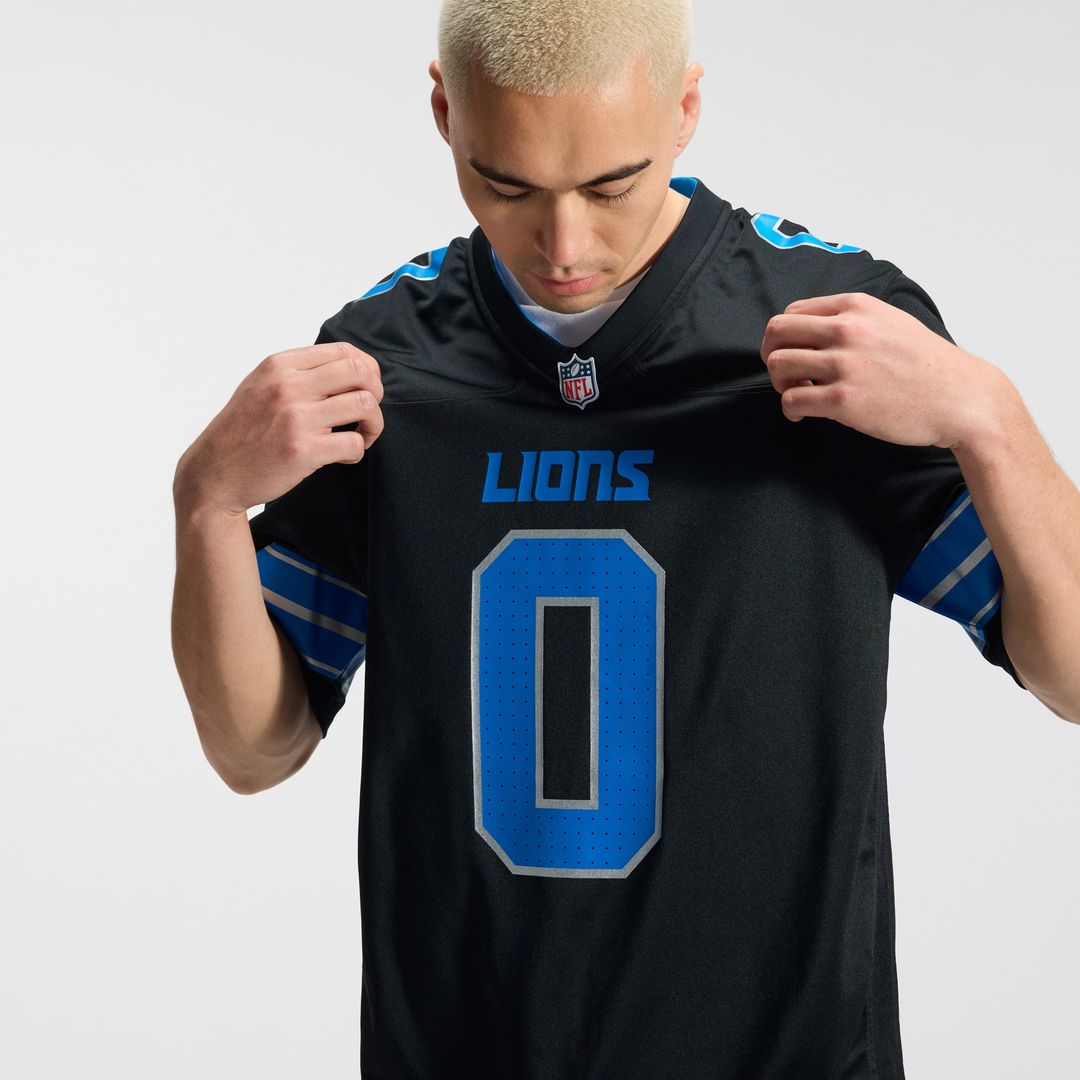 Men's Detroit Lions Jahmyr Gibbs Nike Black 2nd Alternate Game Player Jersey