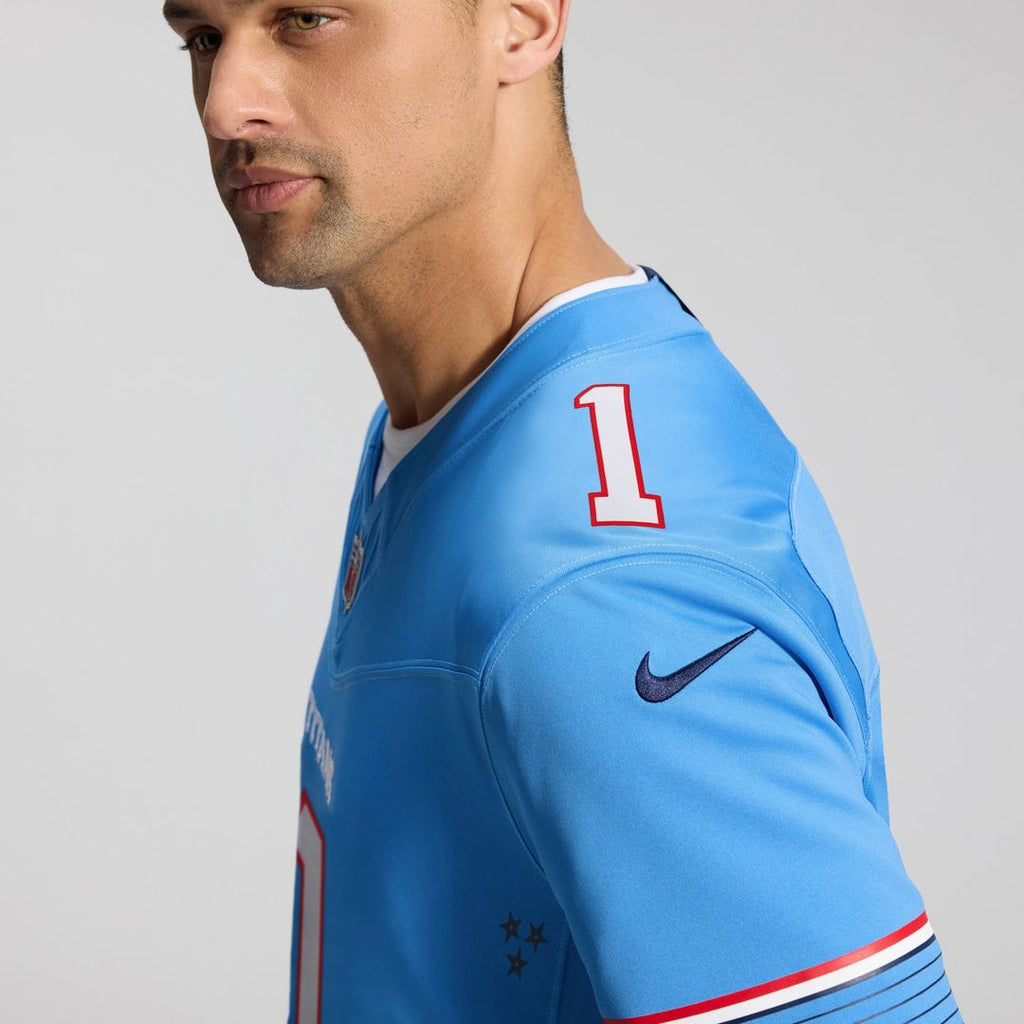 Men's Tennessee Titans Cameron Ward Nike Light Blue Team Vapor F.U.S.E. Stitched Limited Jersey
