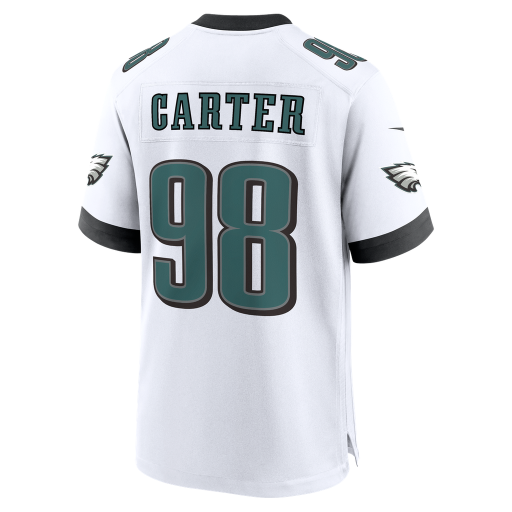 Men's Philadelphia Eagles Jalen Carter Nike White Game Jersey