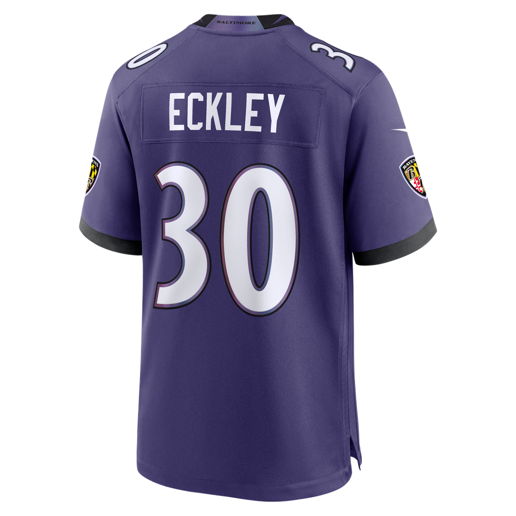 Men's Baltimore Ravens Ryan Eckley Nike Purple Team Game Jersey