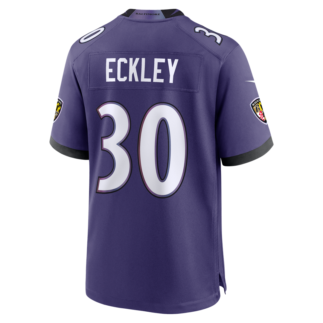 Men's Baltimore Ravens Ryan Eckley Nike Purple Team Game Jersey