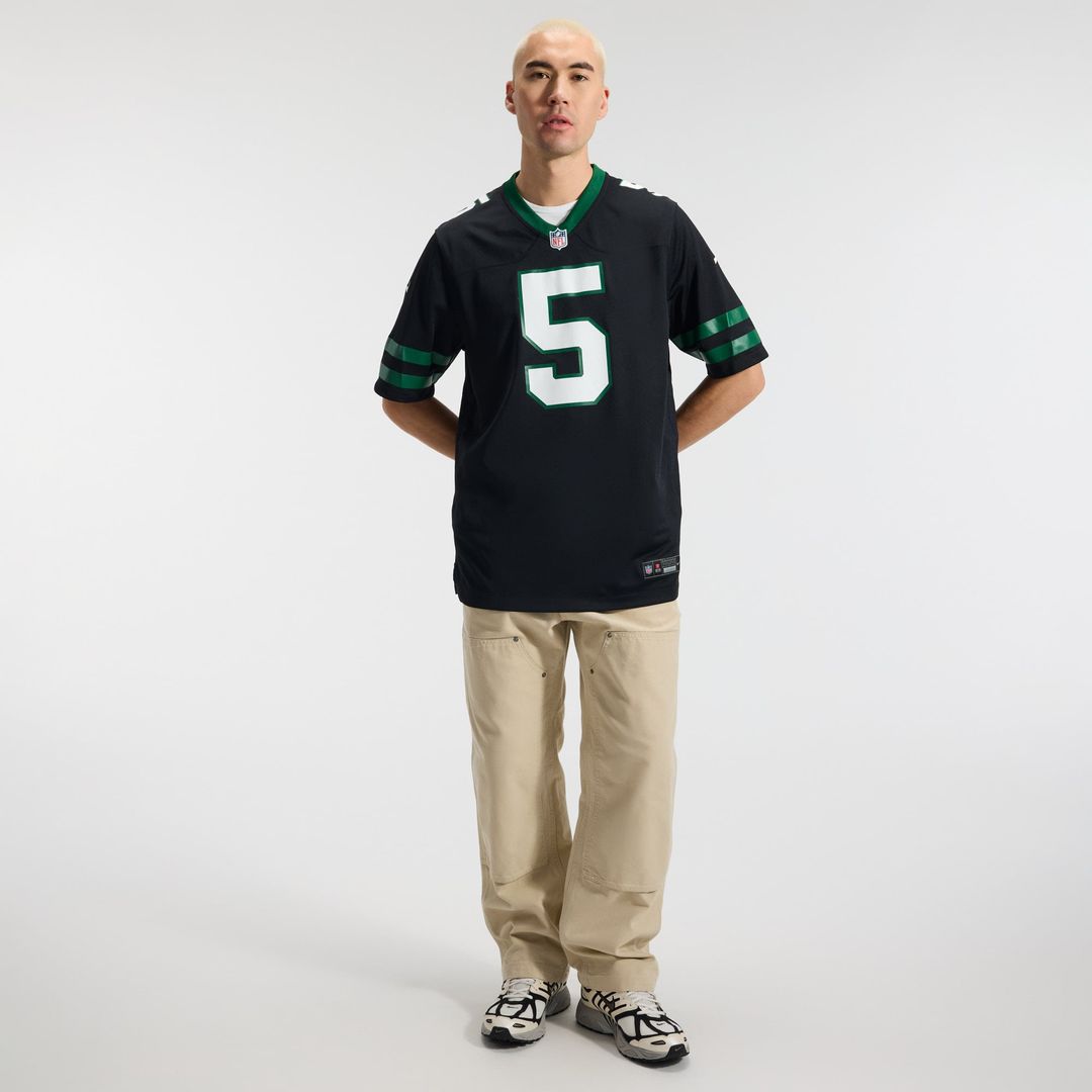 Men's New York Jets Garrett Wilson Nike Legacy Green Game Jersey