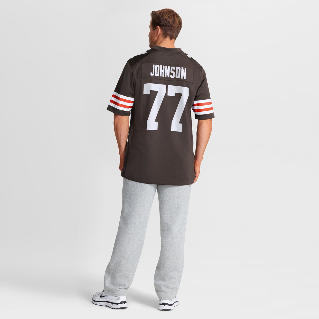 Men's Cleveland Browns Zion Johnson Nike  Brown Team Game Jersey