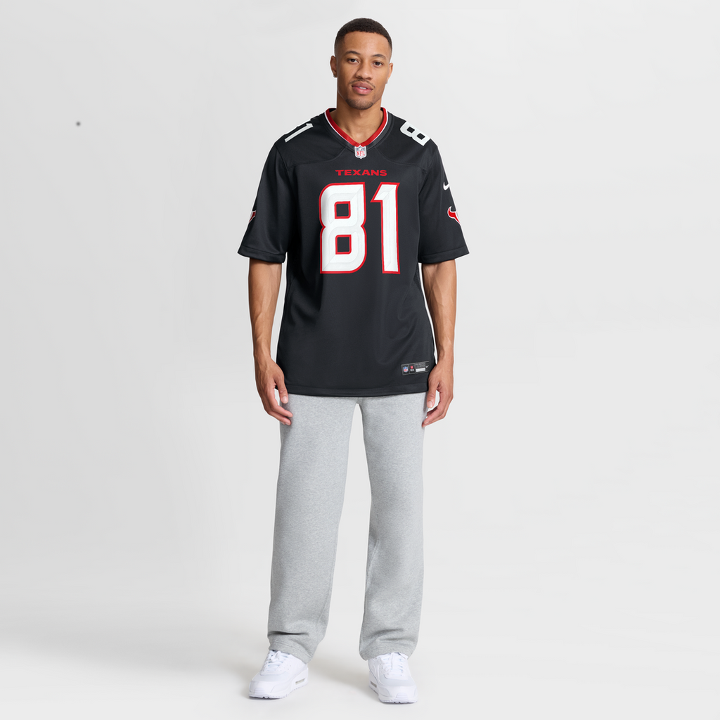 Men's Houston Texans Jayden Higgins Nike Navy Game Jersey