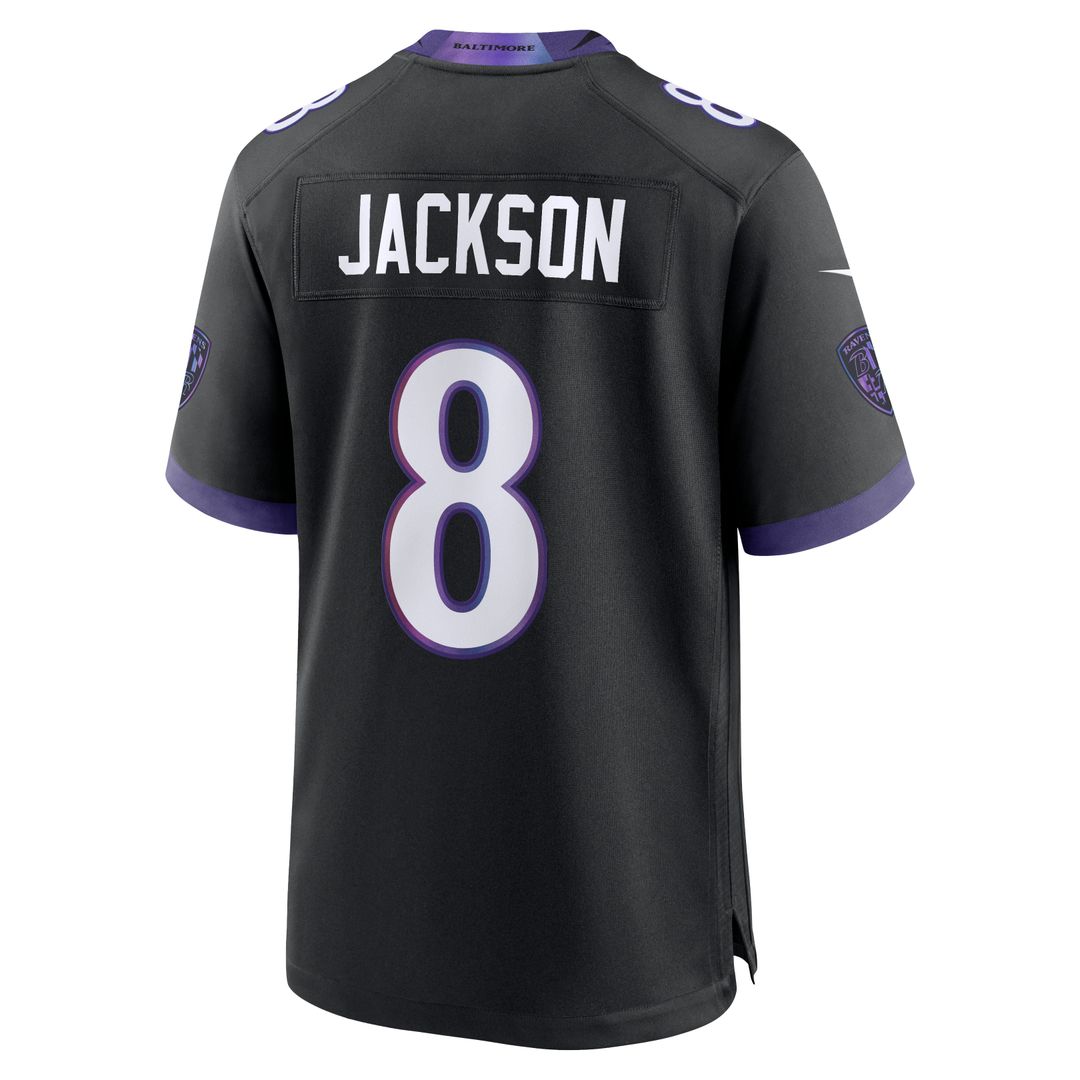 Men's Baltimore Ravens Lamar Jackson Nike Black Alternate Game Jersey