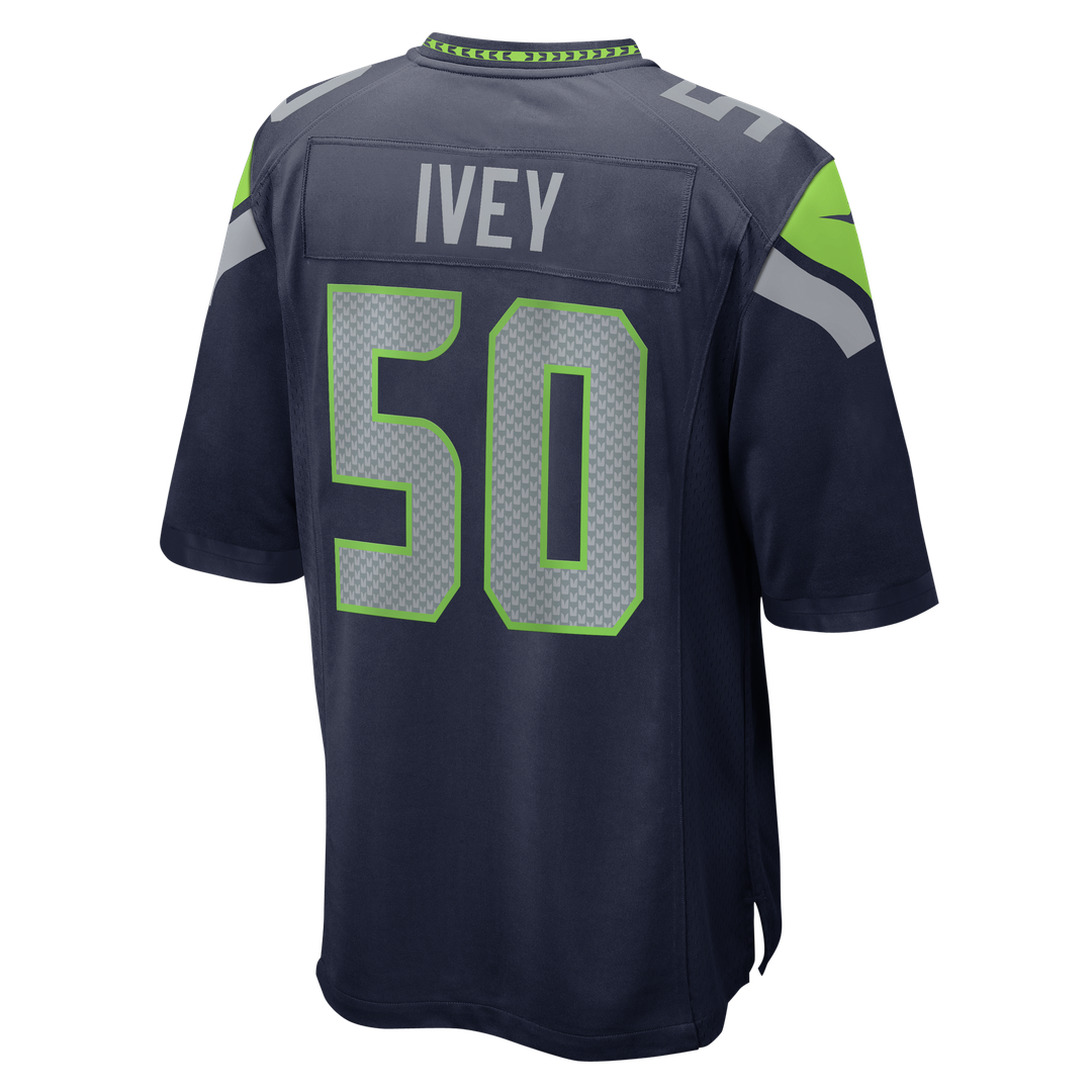 Men's Seattle Seahawks Jared Ivey Nike College Navy Team Game Jersey
