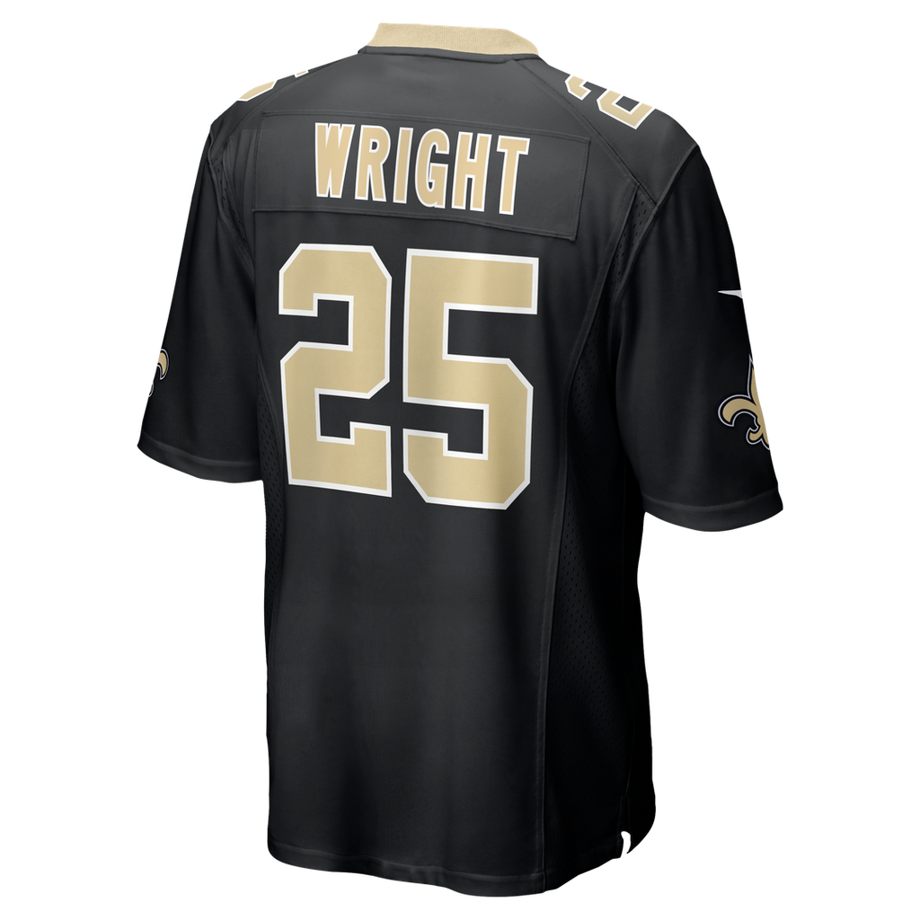 Men's New Orleans Saints Rejzohn Wright Nike  Black Team Game Jersey