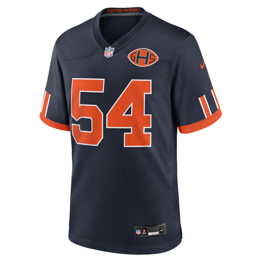 Men's Chicago Bears Brian Urlacher Nike Navy 2026 Rivalries Collection Game Jersey
