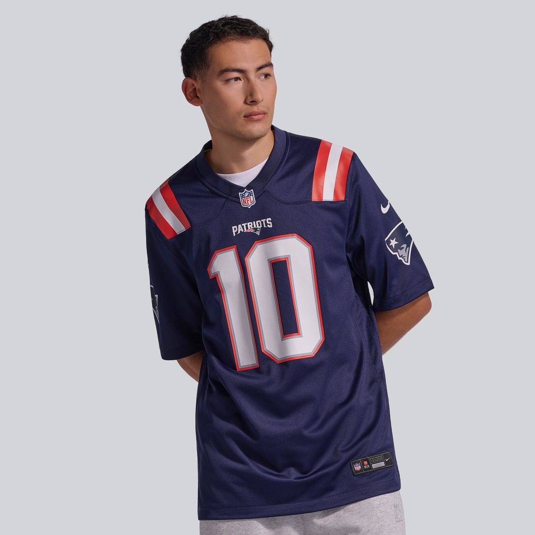 Men's New England Patriots Drake Maye Nike Navy  Player Game Jersey