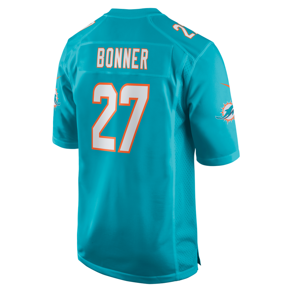 Men's Miami Dolphins Ethan Bonner Nike  Aqua  Game Jersey