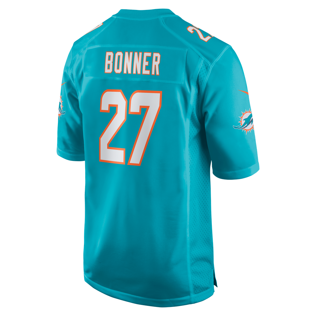 Men's Miami Dolphins Ethan Bonner Nike  Aqua  Game Jersey