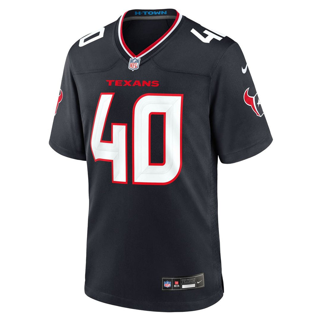 Men's Houston Texans Austin Brinkman Nike  Navy Team Game Jersey