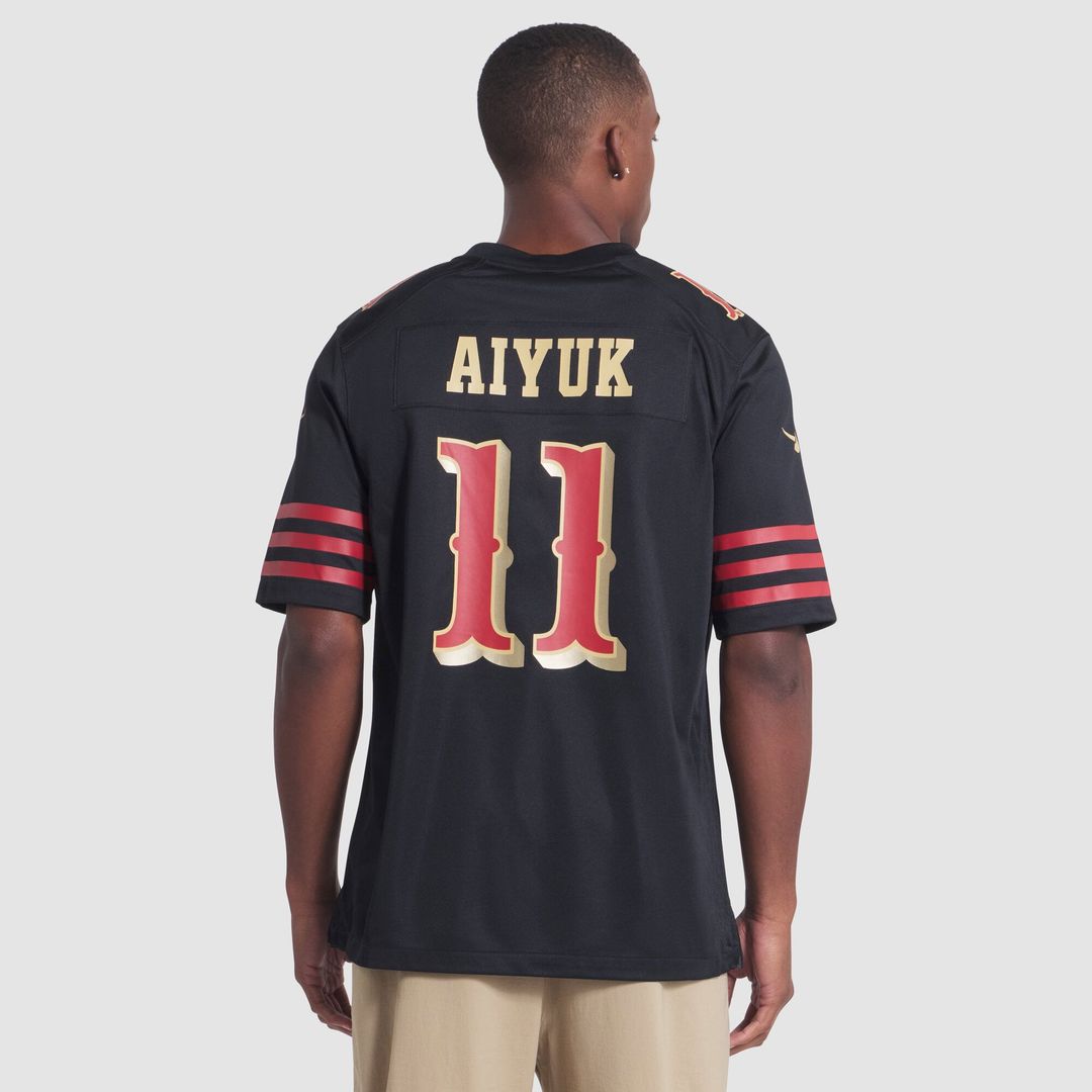 Men's San Francisco 49ers Brandon Aiyuk Nike Black Rivalries Collection Game Jersey