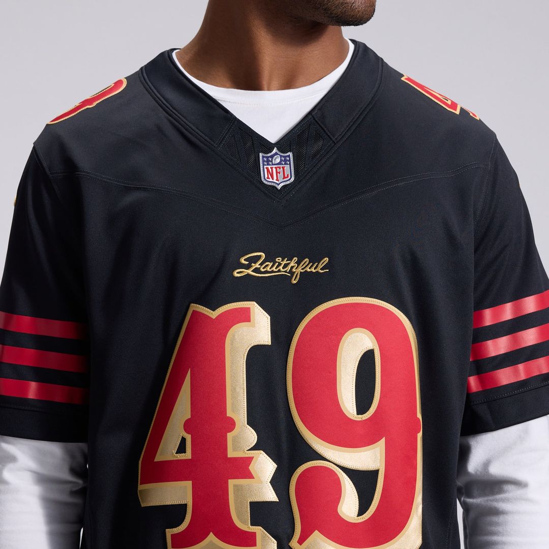 Men's San Francisco 49ers The Faithful Nike Black Rivalries Collection Stitched Limited Jersey