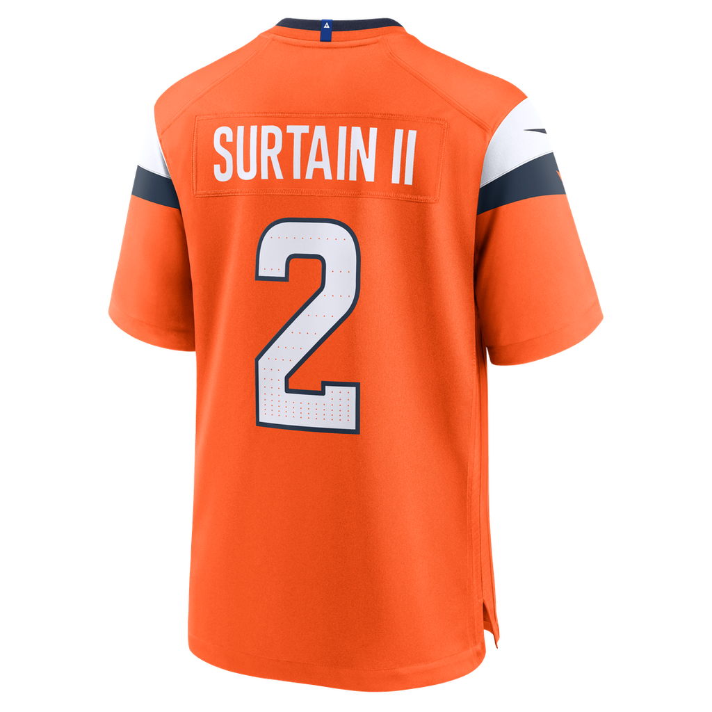 Men's Denver Broncos Patrick Surtain II Nike Orange Team Game Jersey