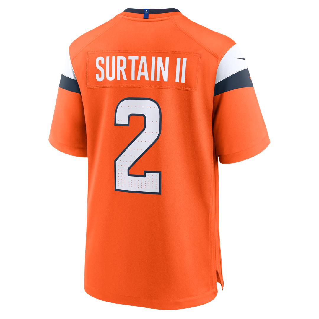 Men's Denver Broncos Patrick Surtain II Nike Orange Team Game Jersey