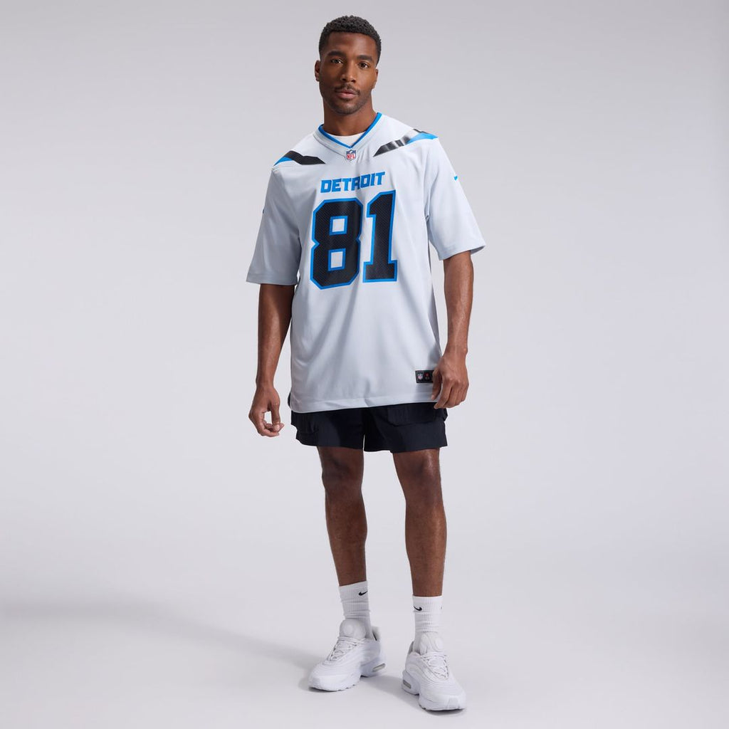 Men's Detroit Lions Calvin Johnson Nike Silver 2026 Rivalries Collection Game Jersey