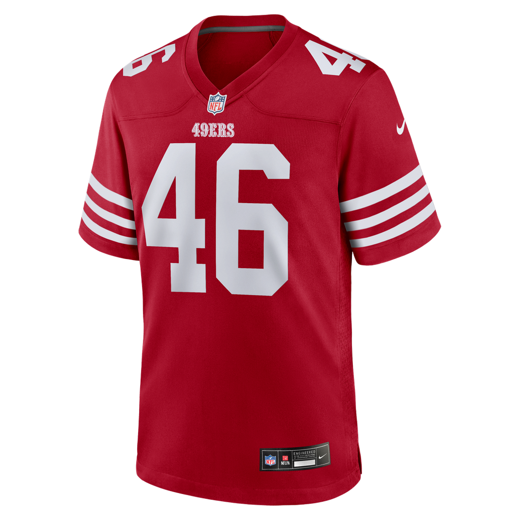 Men's San Francisco 49ers Jon Weeks Nike  Scarlet Team Game Jersey