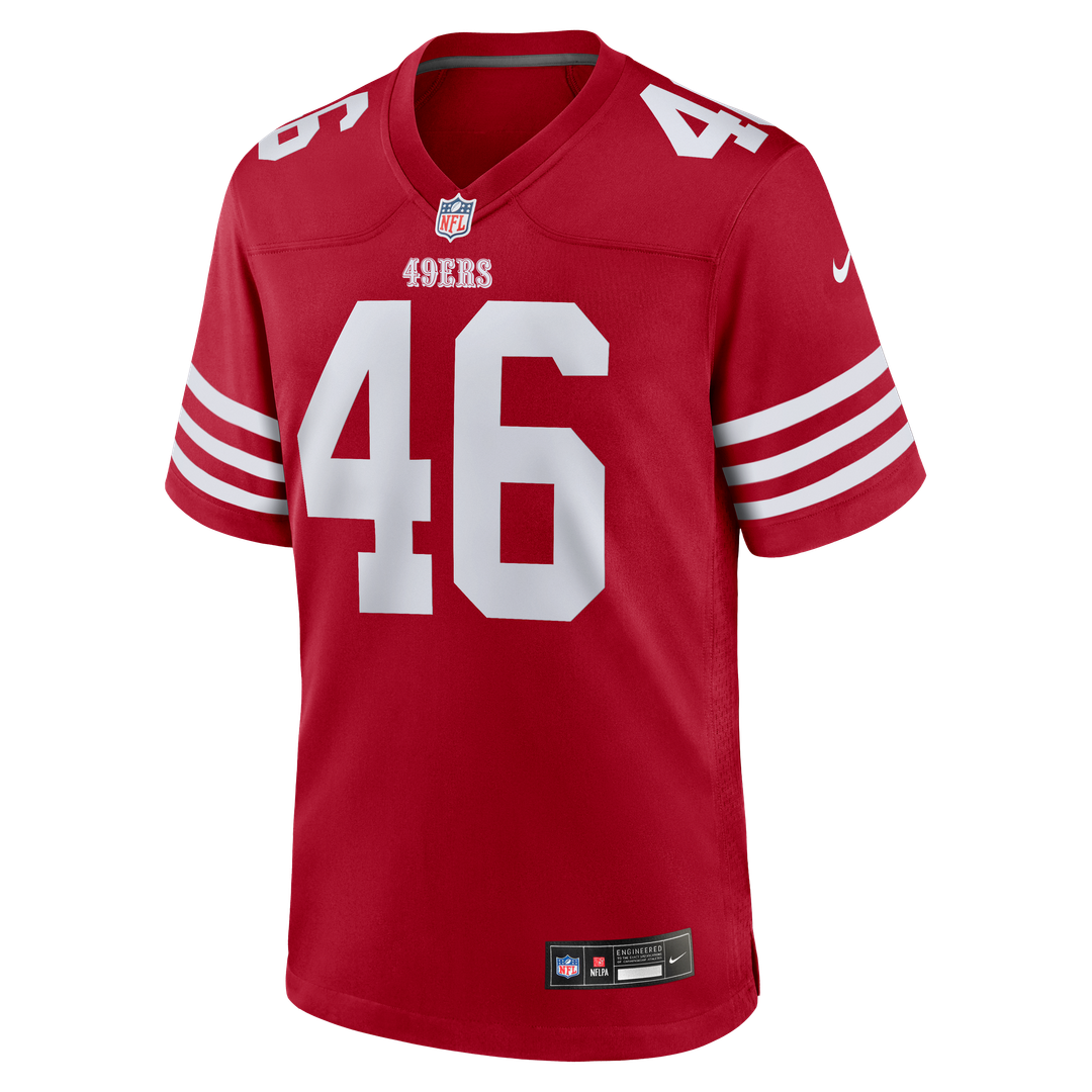 Men's San Francisco 49ers Jon Weeks Nike  Scarlet Team Game Jersey