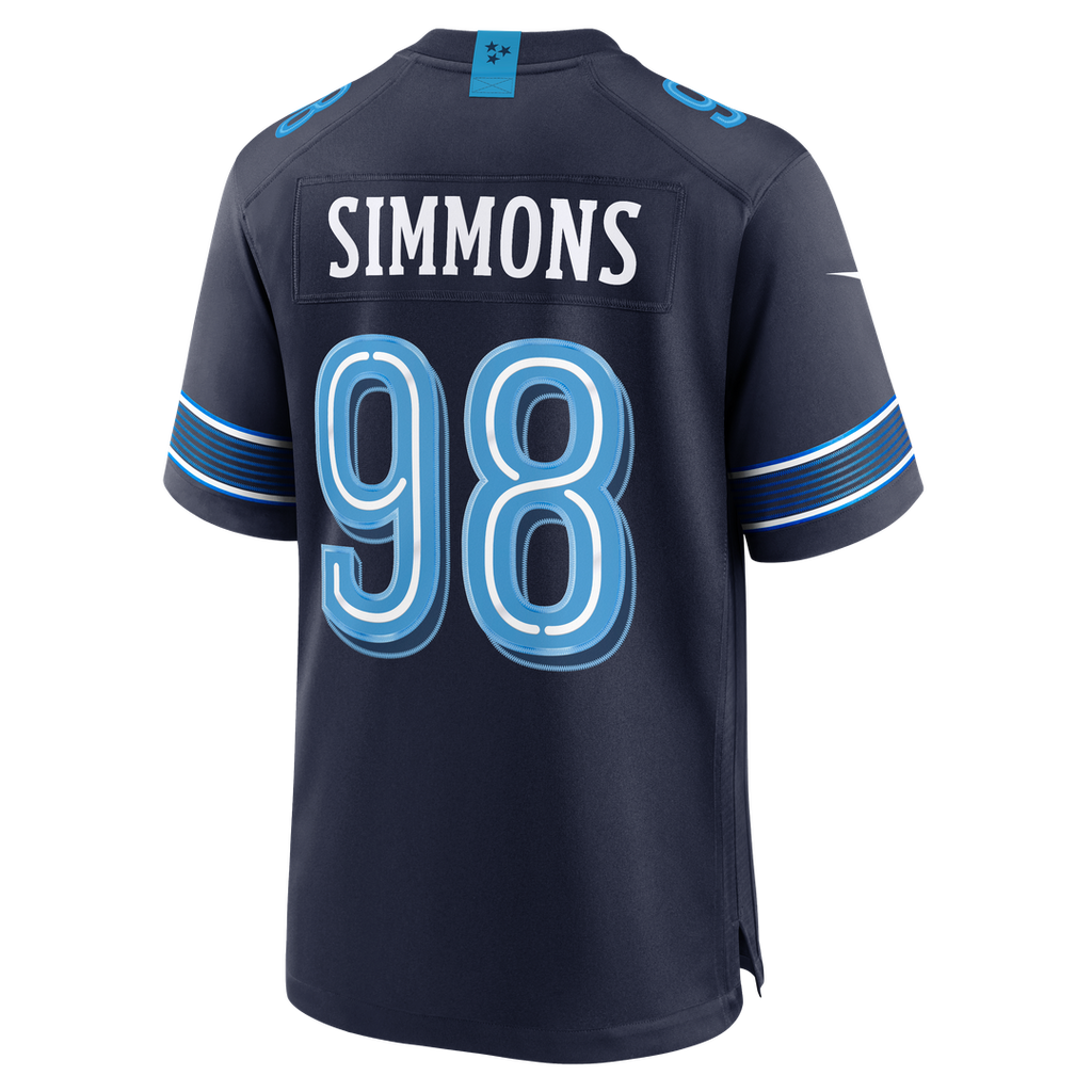 Men's Tennessee Titans Jeffery Simmons Nike Navy 2026 Rivalries Collection Game Jersey