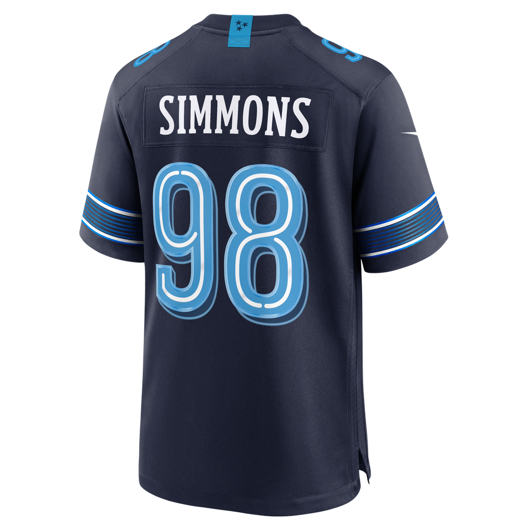 Men's Tennessee Titans Jeffery Simmons Nike Navy 2026 Rivalries Collection Game Jersey