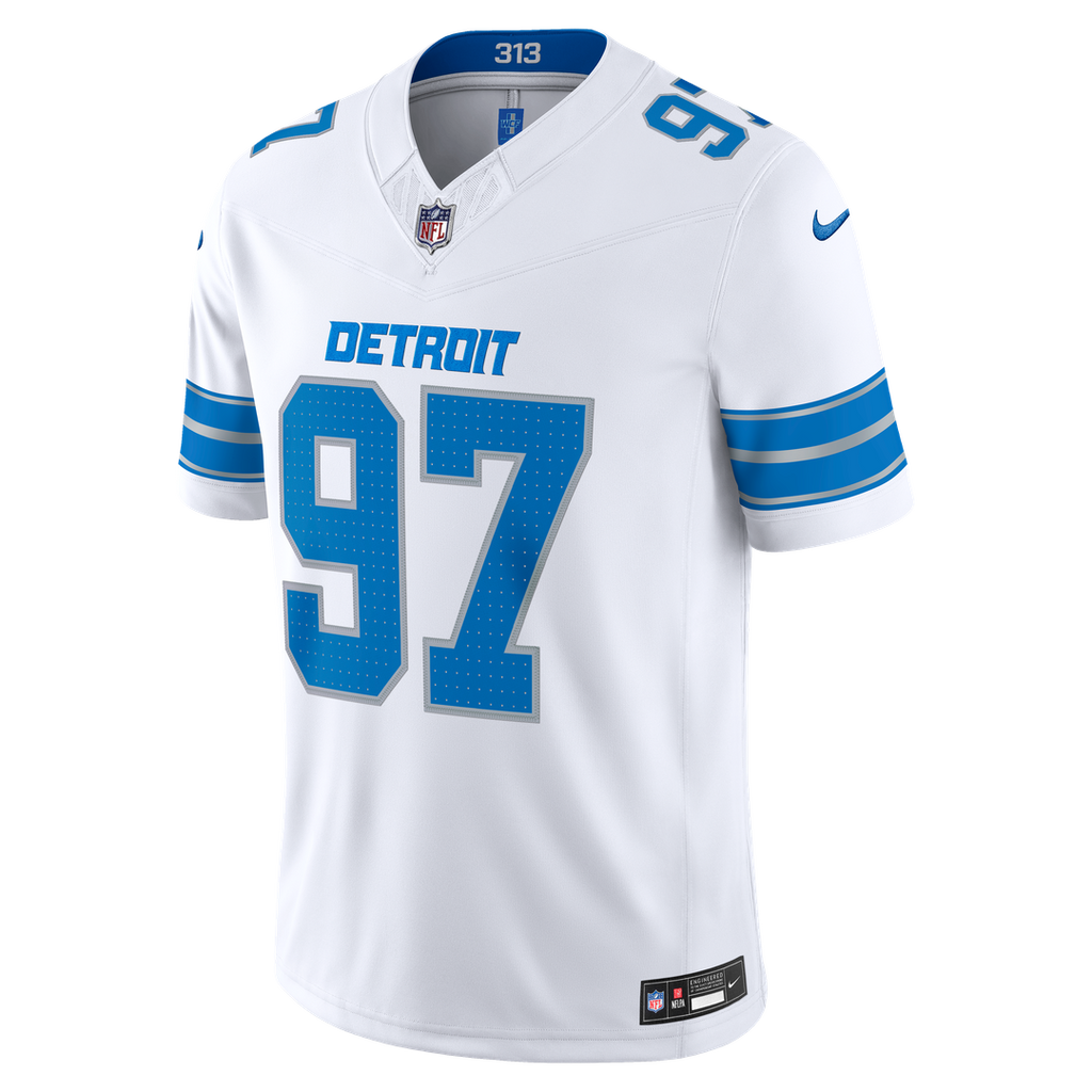 Men's Detroit Lions Aidan Hutchinson Nike Blue Team Vapor F.U.S.E. Stitched Limited Jersey