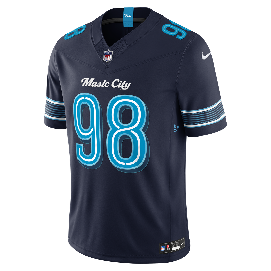 Men's Tennessee Titans Jeffery Simmons Nike Navy 2026 Rivalries Collection Stitched Limited Jersey