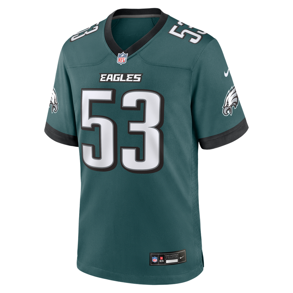Men's Philadelphia Eagles Zack Baun Nike  Midnight Green Team Game Jersey