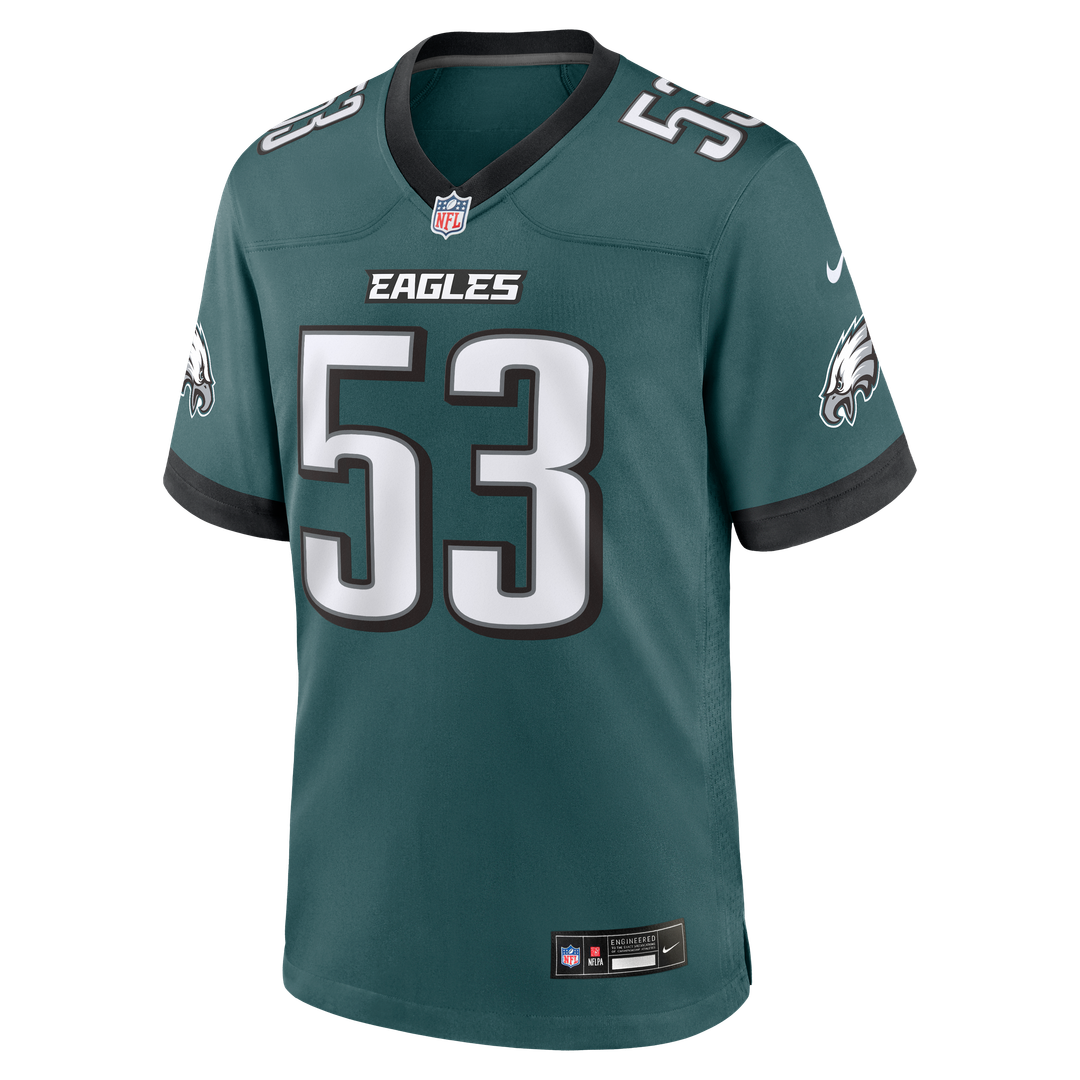 Men's Philadelphia Eagles Zack Baun Nike  Midnight Green Team Game Jersey