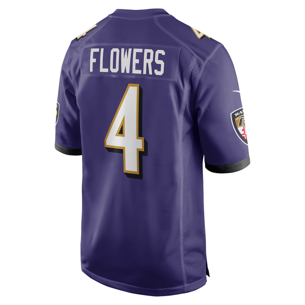 Men's Baltimore Ravens Zay Flowers Nike Purple  Game Jersey