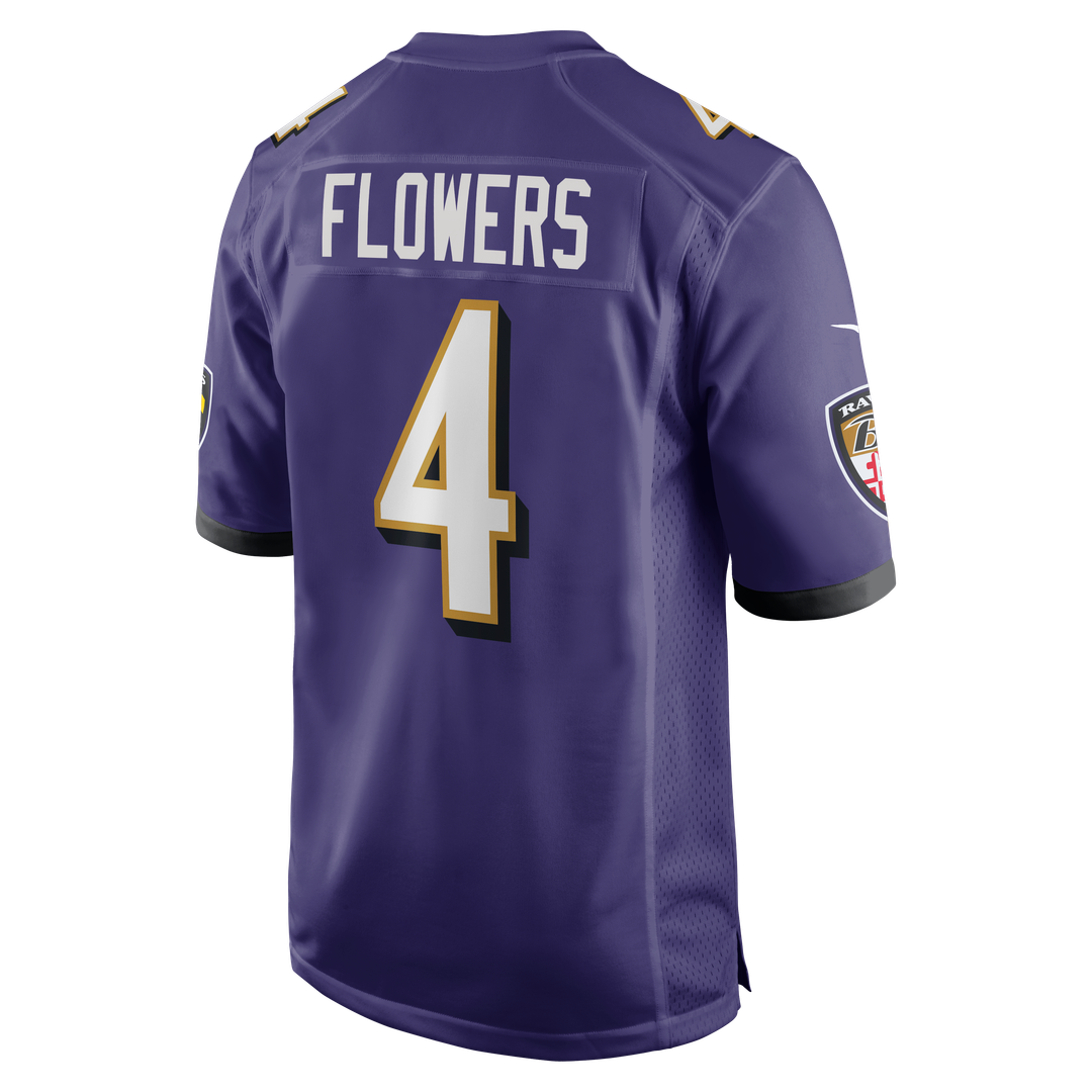 Men's Baltimore Ravens Zay Flowers Nike Purple  Game Jersey