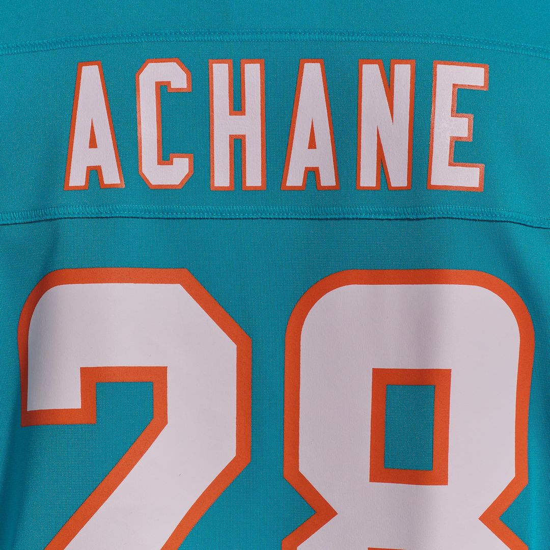 Men's Miami Dolphins De’Von Achane Nike Aqua Player Game Jersey