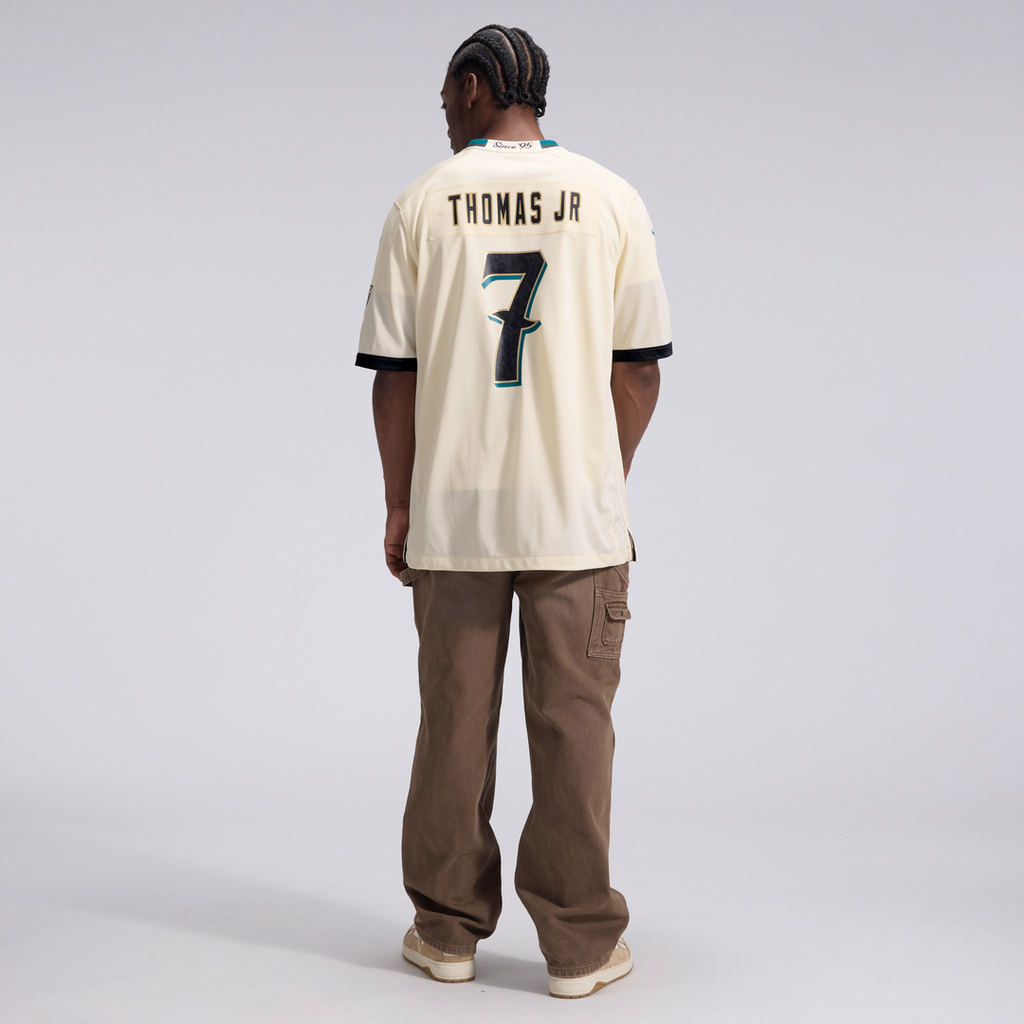 Men's Jacksonville Jaguars Brian Thomas Jr. Nike Natural 2026 Rivalries Collection Game Jersey
