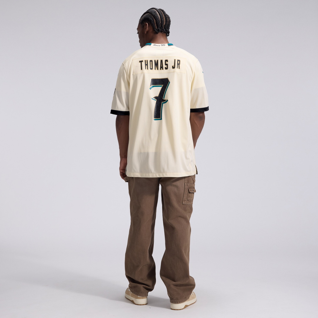 Men's Jacksonville Jaguars Brian Thomas Jr. Nike Natural 2026 Rivalries Collection Game Jersey