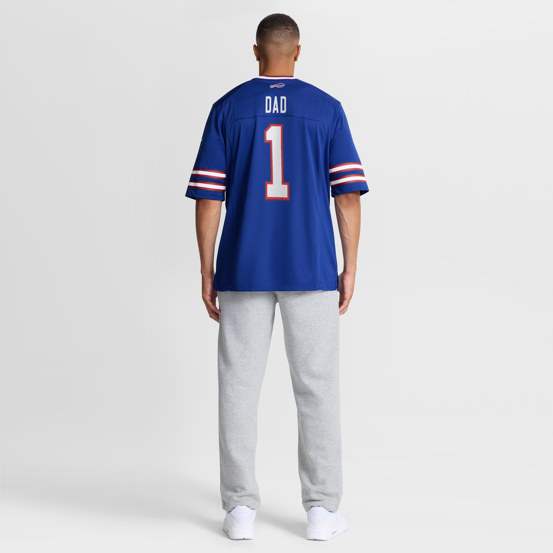 Men's Buffalo Bills Number 1 Dad Nike Royal Game Jersey