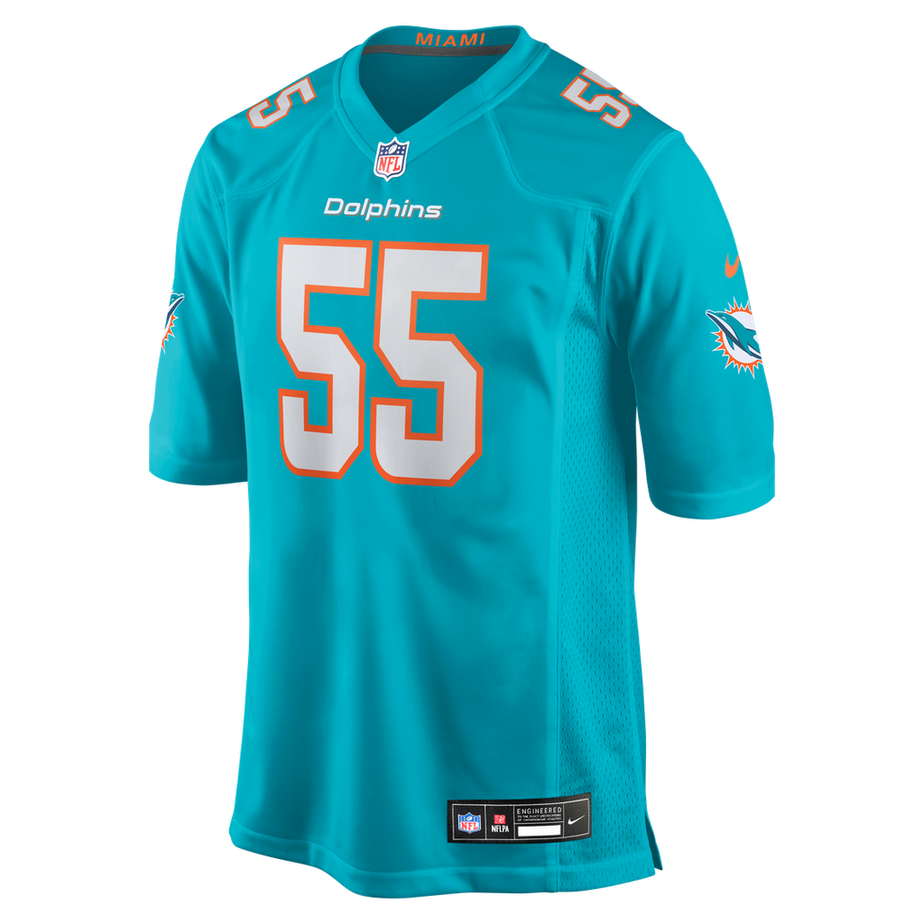 Men's Miami Dolphins Aaron Brewer Nike  Aqua  Game Jersey