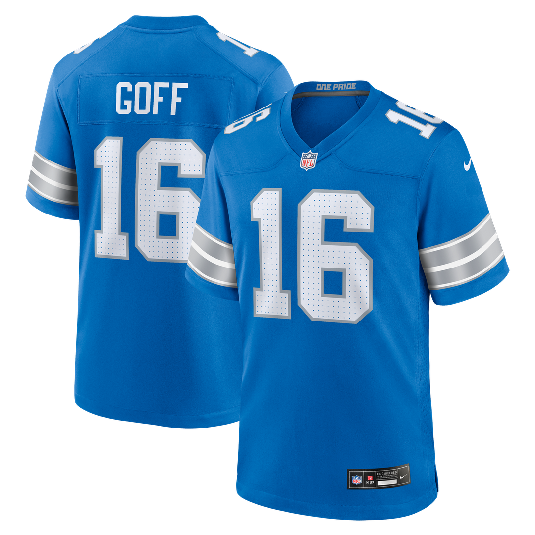 Men's Detroit Lions Jared Goff Nike Blue Game Jersey