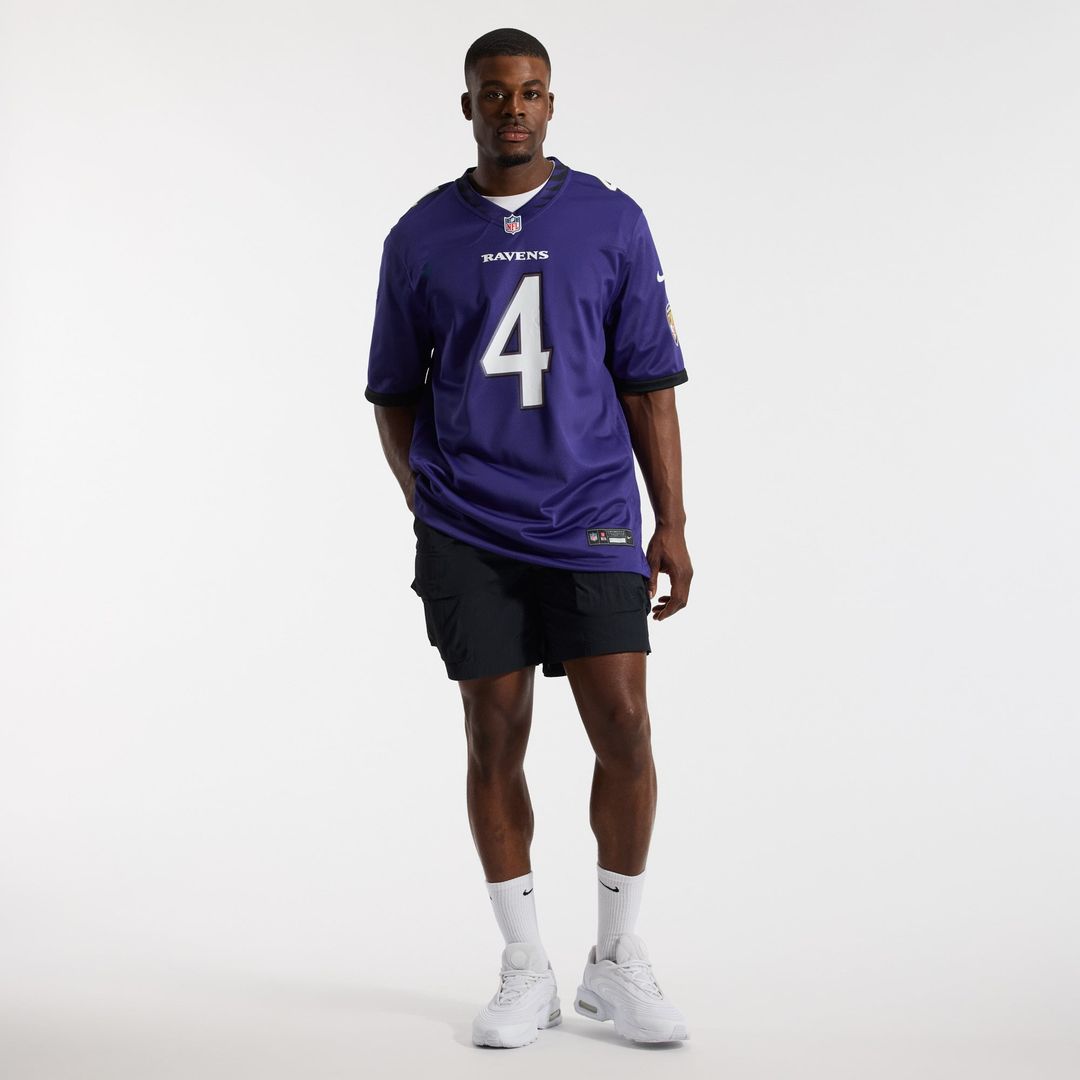 Men's Baltimore Ravens Zay Flowers Nike Purple Team Game Jersey