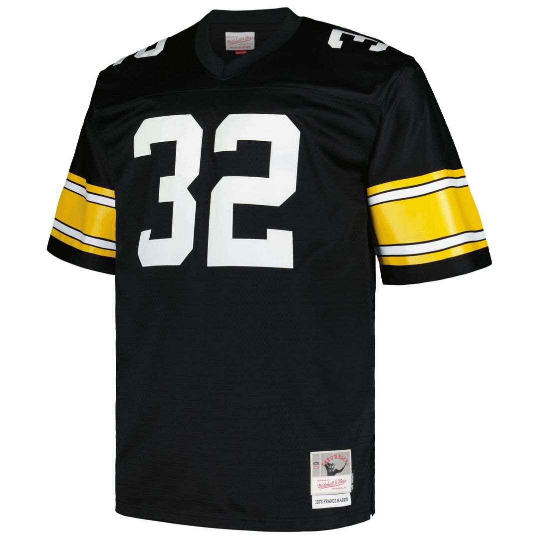 Men's Pittsburgh Steelers Franco Harris Mitchell & Ness White Big & Tall 1976 Retired Player Replica Jersey