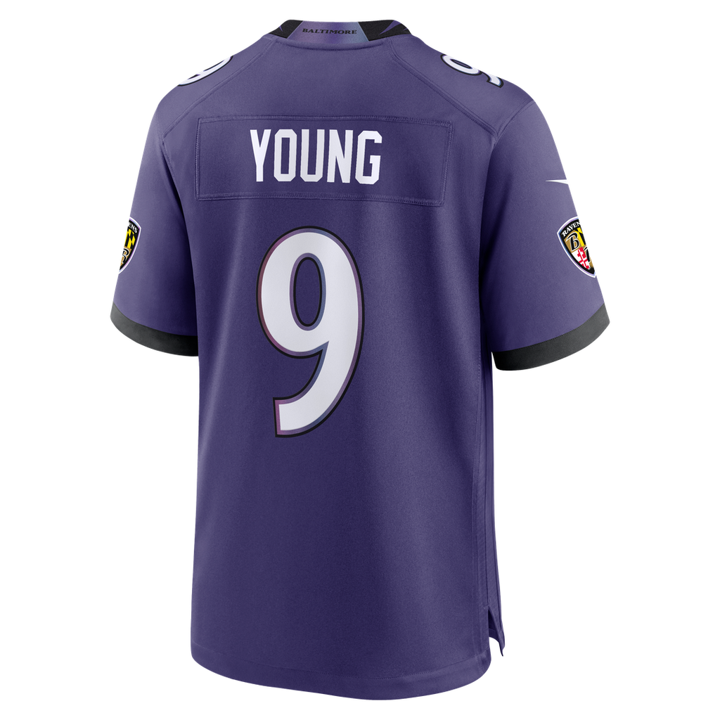 Men's Baltimore Ravens Zion Young Nike Purple Team Game Jersey