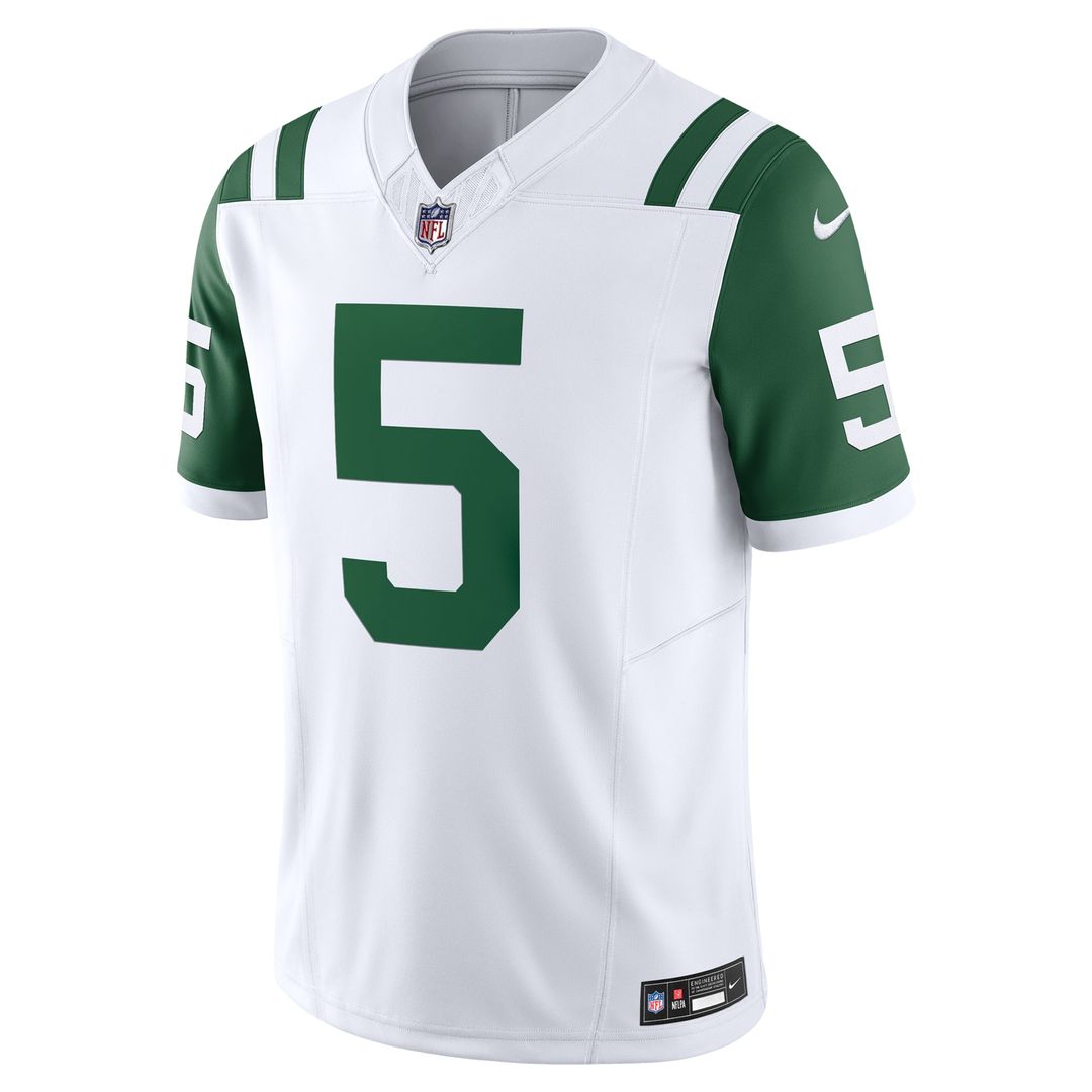 Men's New York Jets Garrett Wilson Nike White Classic Alternate Vapor F.U.S.E. Limited Jersey