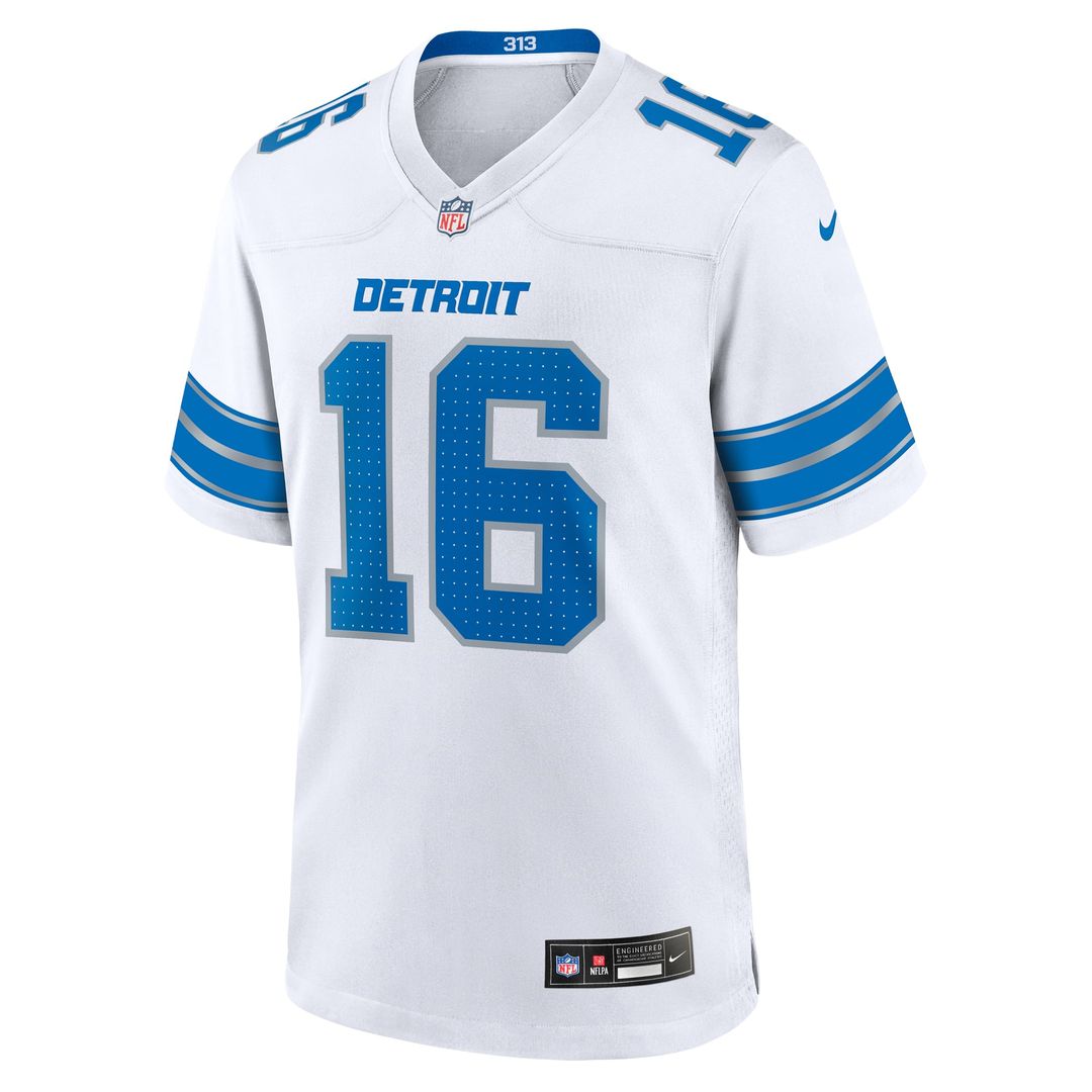 Men's Detroit Lions Jared Goff Nike White Game Jersey