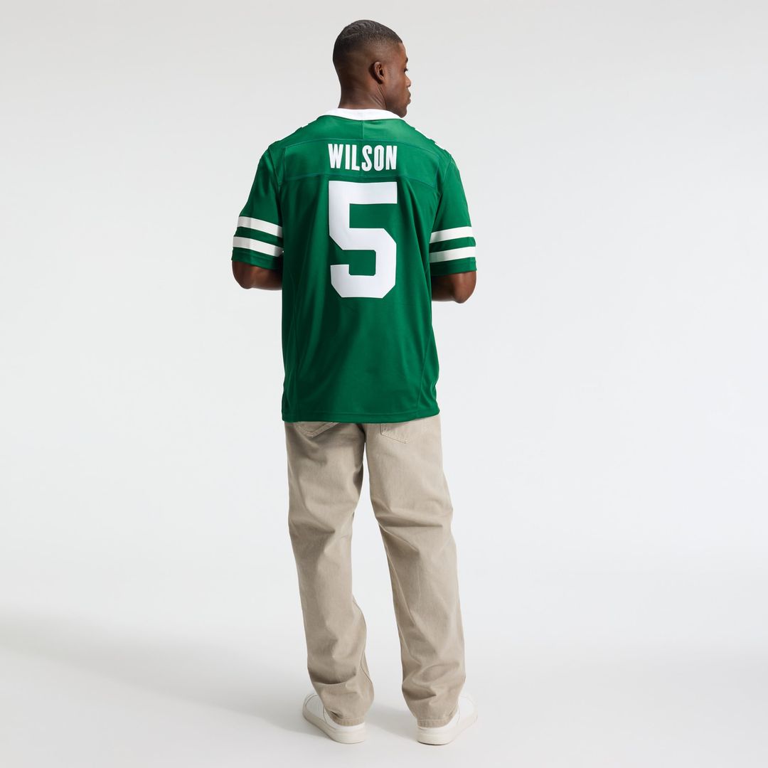 Men's New York Jets Garrett Wilson Nike Legacy Green Team Vapor F.U.S.E. Stitched Limited Jersey