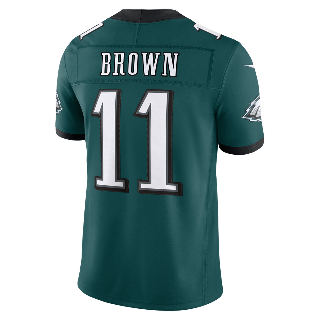 Men's Philadelphia Eagles A.J. Brown Nike Midnight Green Team Vapor F.U.S.E. Stitched Limited Jersey