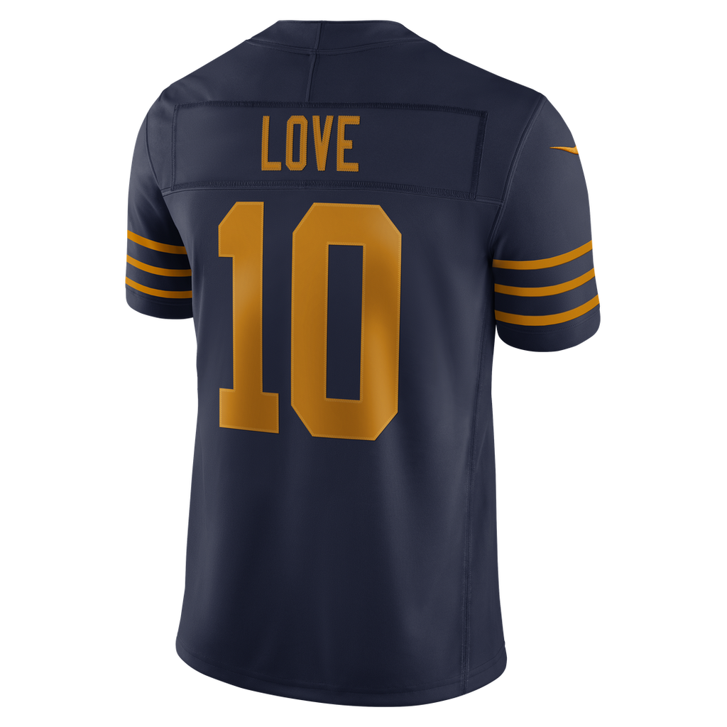 Men's Green Bay Packers Jordan Love Nike Navy Alternate Vapor F.U.S.E. Stitched Limited Jersey