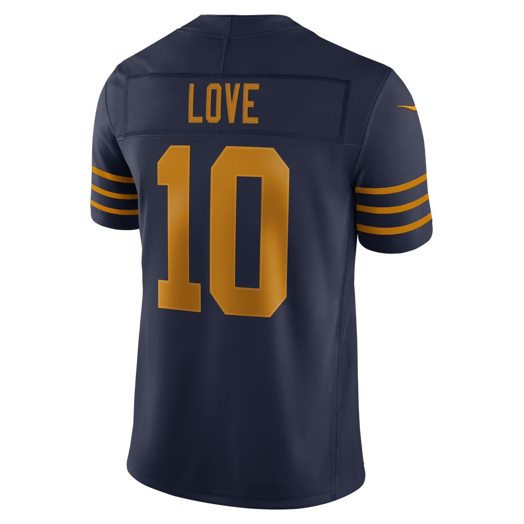 Men's Green Bay Packers Jordan Love Nike Navy Alternate Vapor F.U.S.E. Stitched Limited Jersey